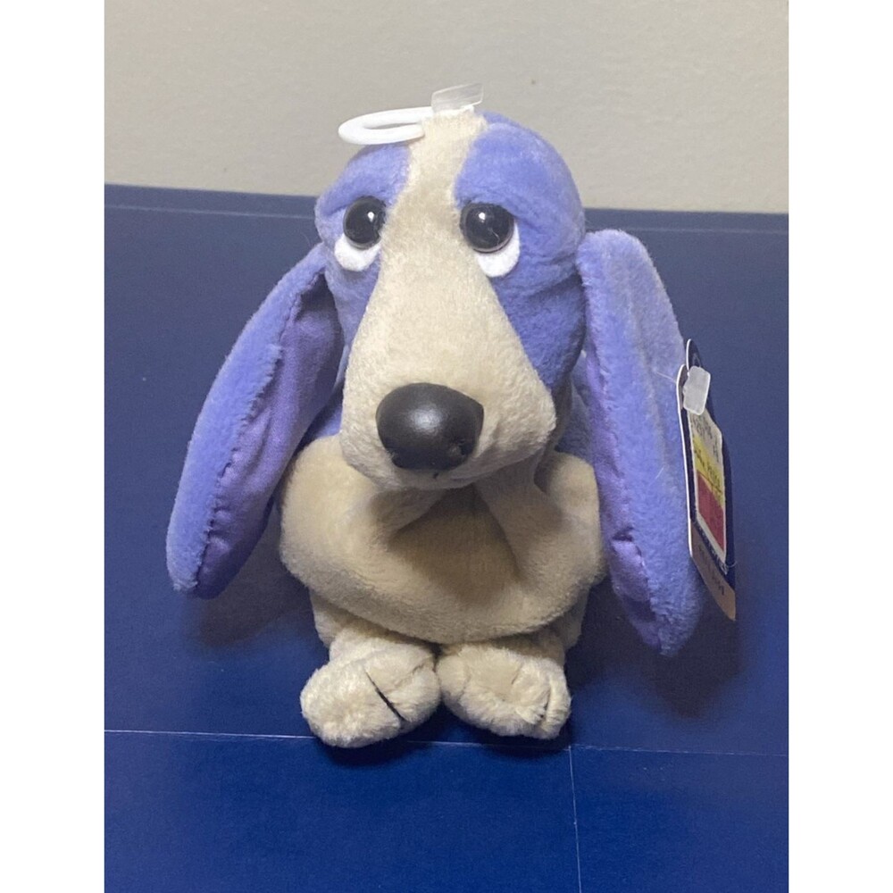 Applause Hush Puppies Purple Gray Basset Hound Bean Bag Plush New Old Stock
